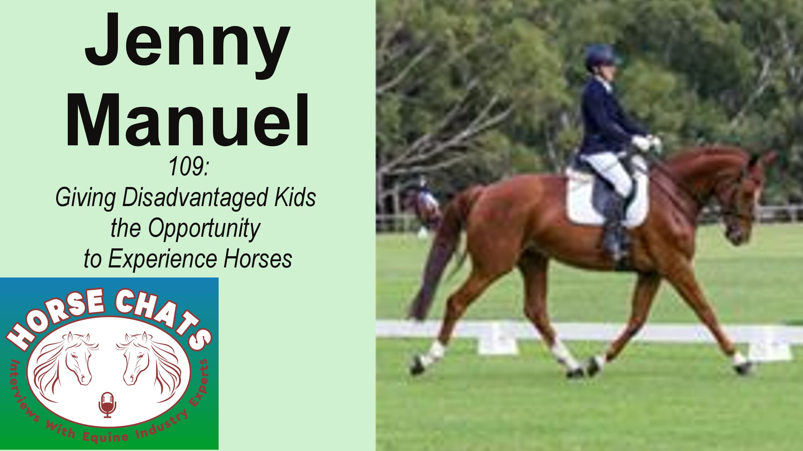 0109: Jenny Manuel - Giving Disadvantaged Kids the Opportunity to Experience Horses cover art